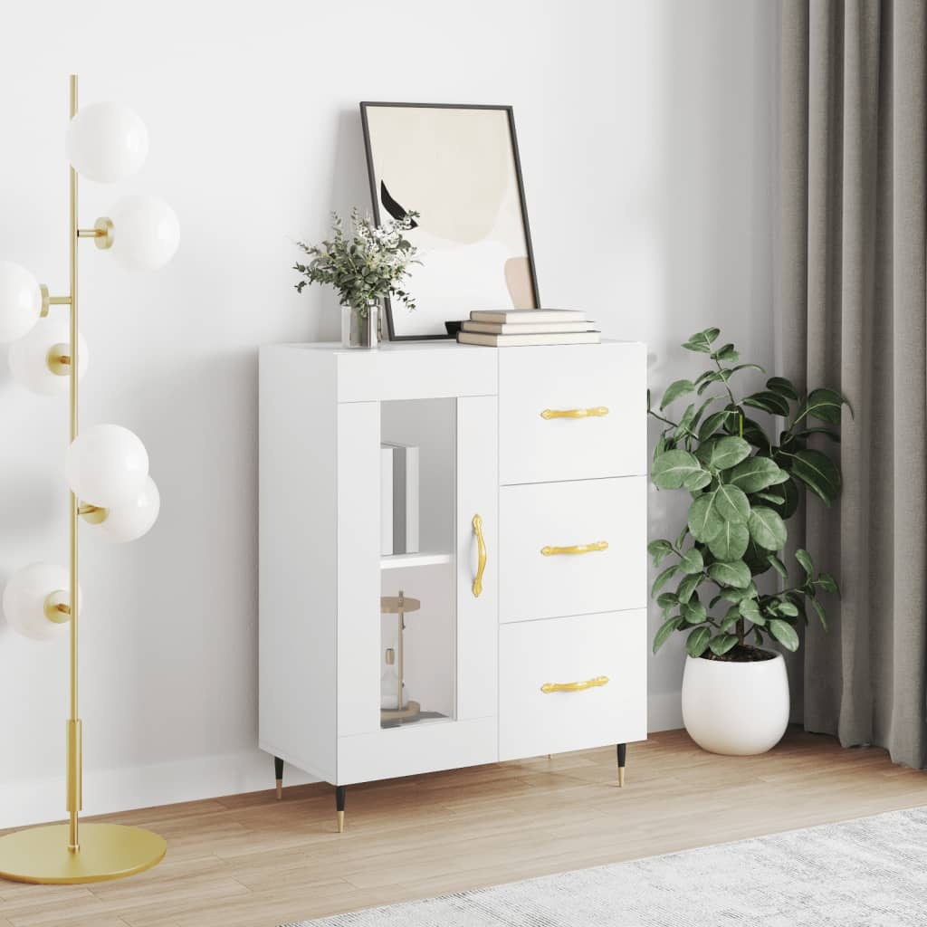 VidaXL Dressoir 69,5x34x90 cm bewerkt hout wit