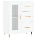 VidaXL Dressoir 69,5x34x90 cm bewerkt hout wit