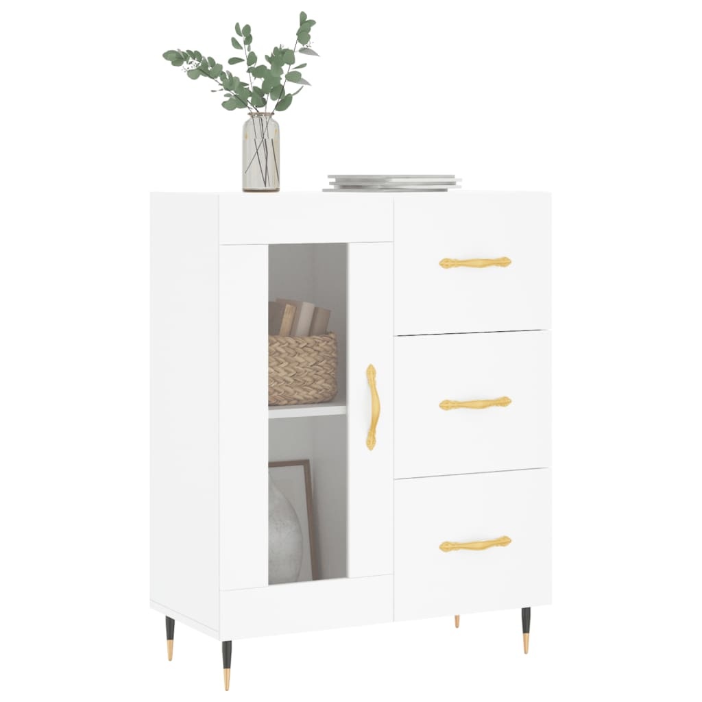 VidaXL Dressoir 69,5x34x90 cm bewerkt hout wit