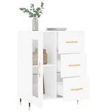 VidaXL Dressoir 69,5x34x90 cm bewerkt hout wit