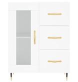 VidaXL Dressoir 69,5x34x90 cm bewerkt hout wit