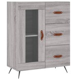 VidaXL Dressoir 69,5x34x90 cm bewerkt hout grijs sonoma eikenkleurig