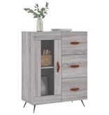 VidaXL Dressoir 69,5x34x90 cm bewerkt hout grijs sonoma eikenkleurig