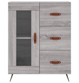 VidaXL Dressoir 69,5x34x90 cm bewerkt hout grijs sonoma eikenkleurig