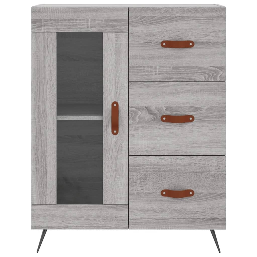 VidaXL Dressoir 69,5x34x90 cm bewerkt hout grijs sonoma eikenkleurig