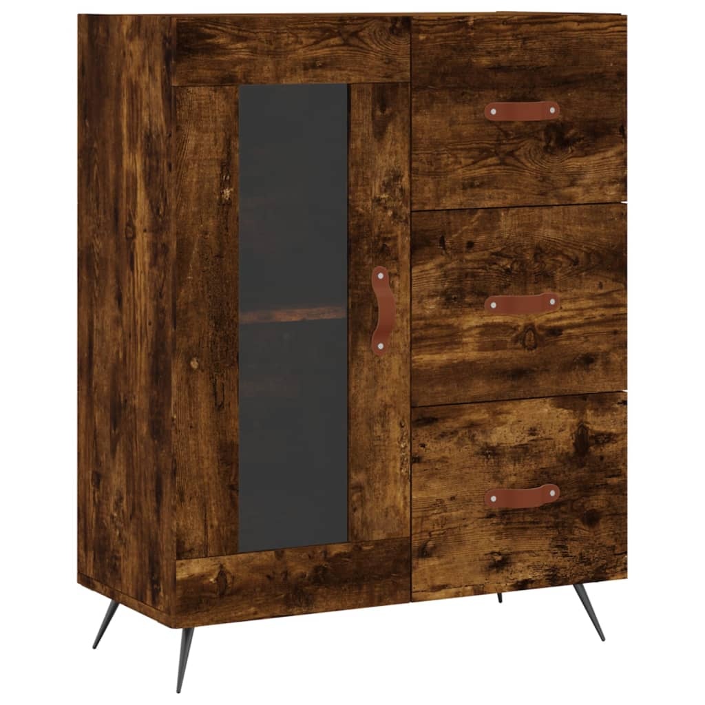 VidaXL Dressoir 69,5x34x90 cm bewerkt hout gerookt eikenkleurig