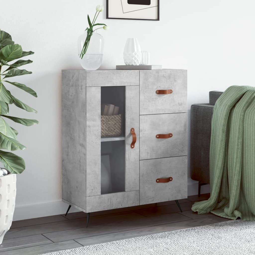 VidaXL Dressoir 69,5x34x90 cm bewerkt hout betongrijs