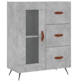 VidaXL Dressoir 69,5x34x90 cm bewerkt hout betongrijs