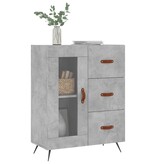 VidaXL Dressoir 69,5x34x90 cm bewerkt hout betongrijs