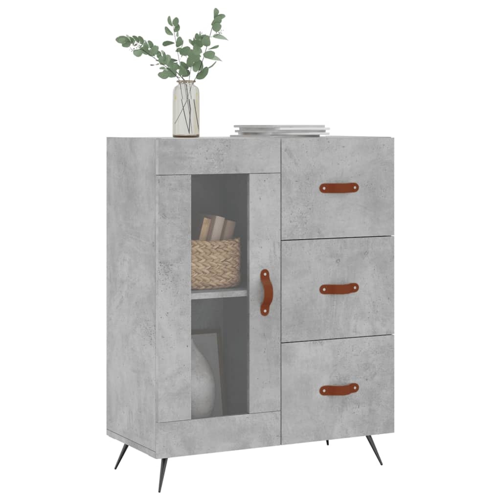 VidaXL Dressoir 69,5x34x90 cm bewerkt hout betongrijs
