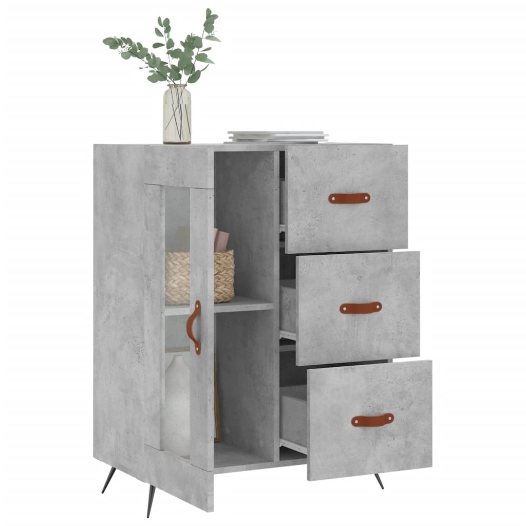VidaXL Dressoir 69,5x34x90 cm bewerkt hout betongrijs