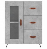 VidaXL Dressoir 69,5x34x90 cm bewerkt hout betongrijs