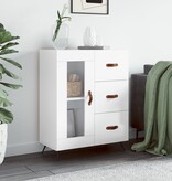 VidaXL Dressoir 69,5x34x90 cm bewerkt hout hoogglans wit