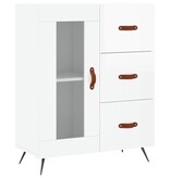 VidaXL Dressoir 69,5x34x90 cm bewerkt hout hoogglans wit