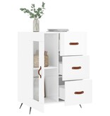 VidaXL Dressoir 69,5x34x90 cm bewerkt hout hoogglans wit