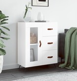 VidaXL Dressoir 69,5x34x90 cm bewerkt hout wit