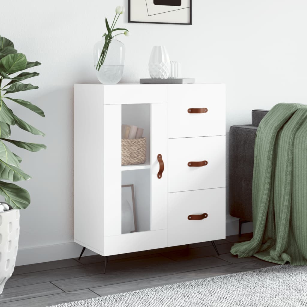 VidaXL Dressoir 69,5x34x90 cm bewerkt hout wit