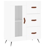 VidaXL Dressoir 69,5x34x90 cm bewerkt hout wit