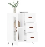 VidaXL Dressoir 69,5x34x90 cm bewerkt hout wit