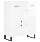 VidaXL Dressoir 69,5x34x90 cm bewerkt hout hoogglans wit