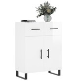 VidaXL Dressoir 69,5x34x90 cm bewerkt hout hoogglans wit