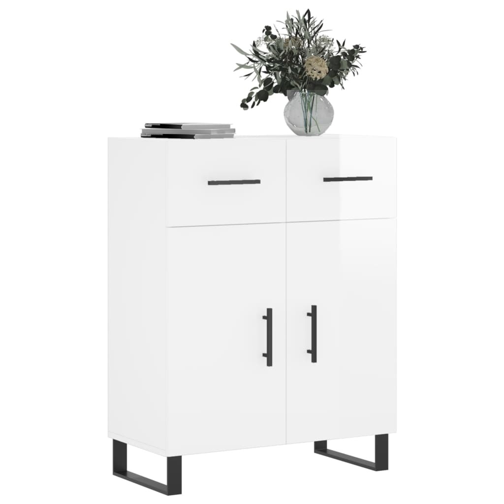 VidaXL Dressoir 69,5x34x90 cm bewerkt hout hoogglans wit