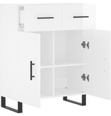 VidaXL Dressoir 69,5x34x90 cm bewerkt hout hoogglans wit