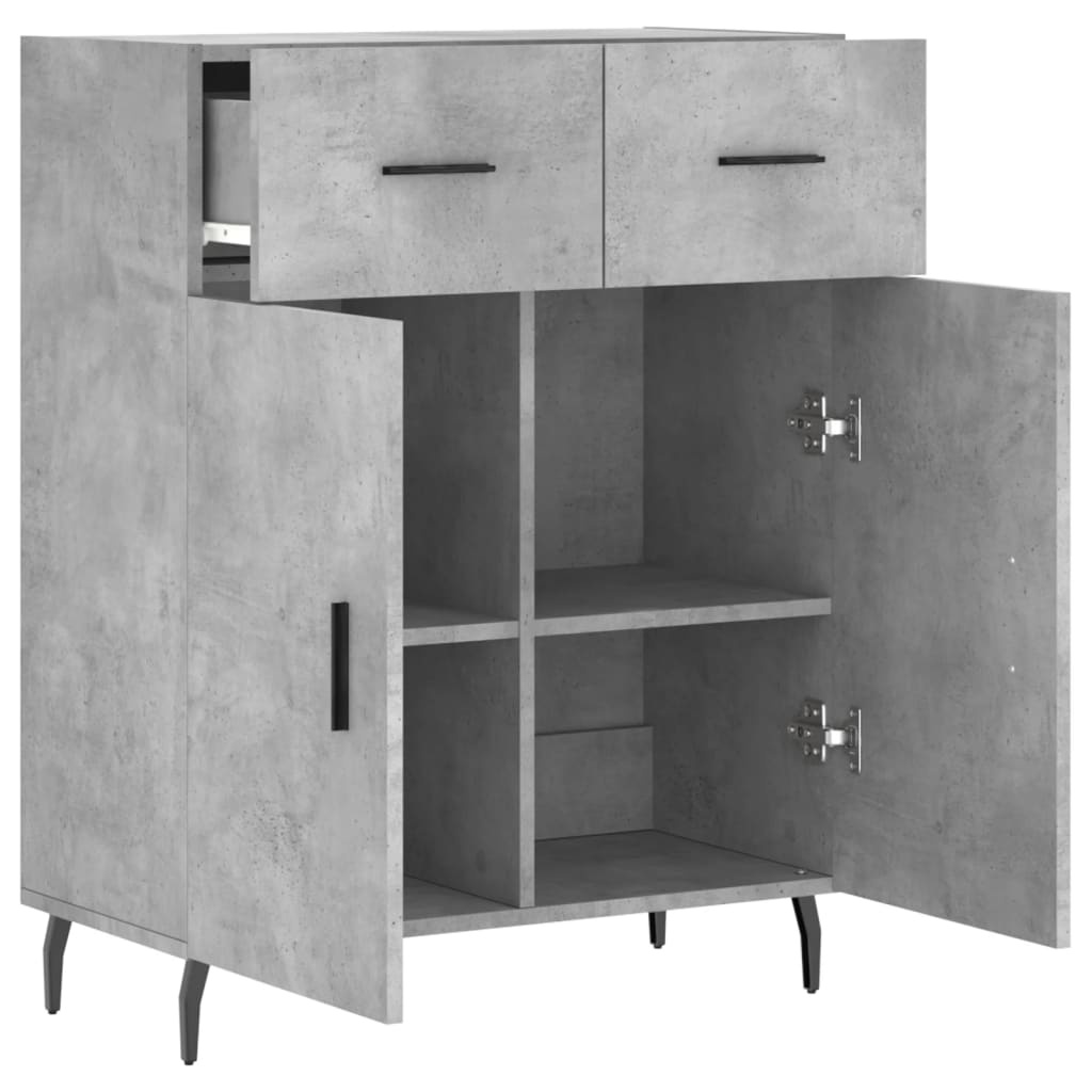 VidaXL Dressoir 69,5x34x90 cm bewerkt hout betongrijs