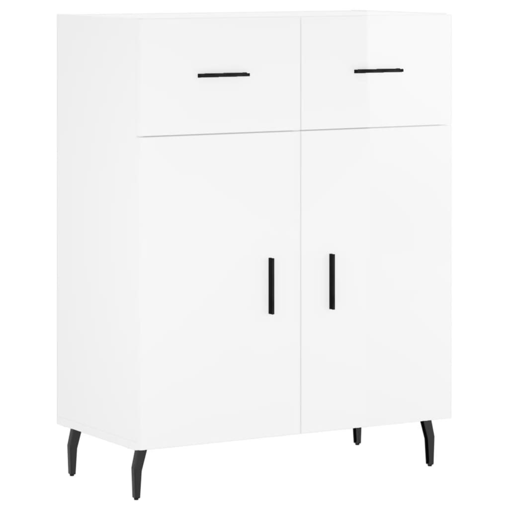 VidaXL Dressoir 69,5x34x90 cm bewerkt hout hoogglans wit