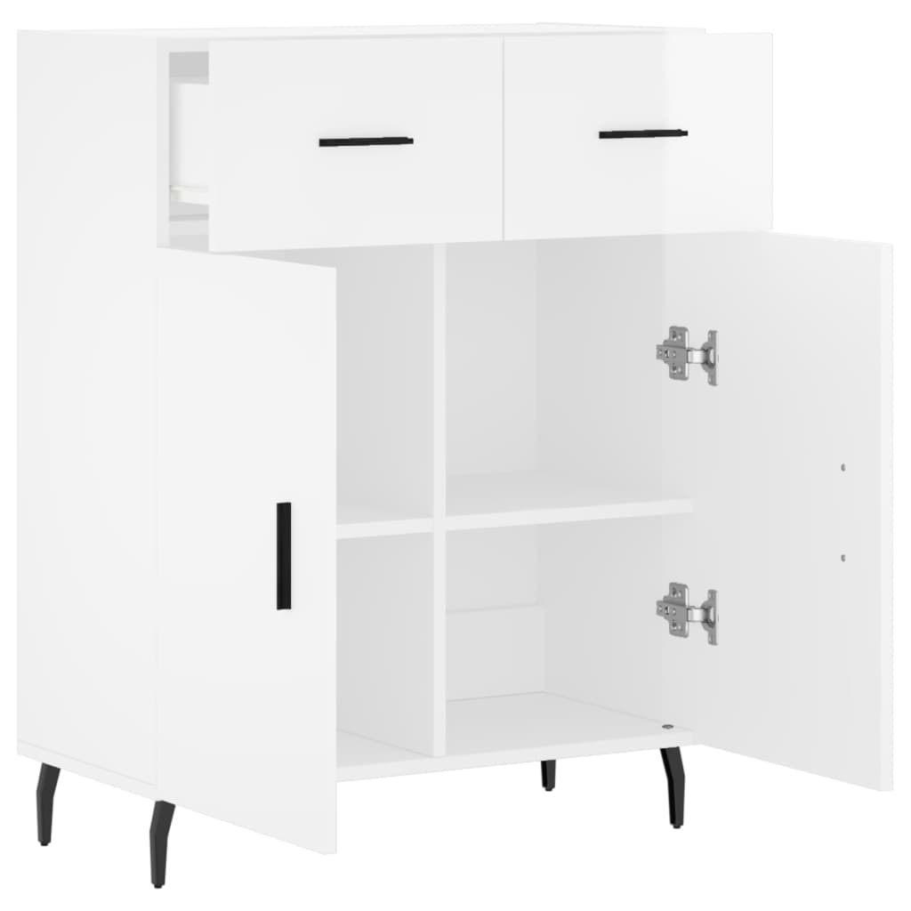VidaXL Dressoir 69,5x34x90 cm bewerkt hout hoogglans wit