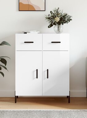 VidaXL Dressoir 69,5x34x90 cm bewerkt hout hoogglans wit