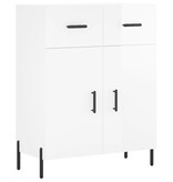 VidaXL Dressoir 69,5x34x90 cm bewerkt hout hoogglans wit