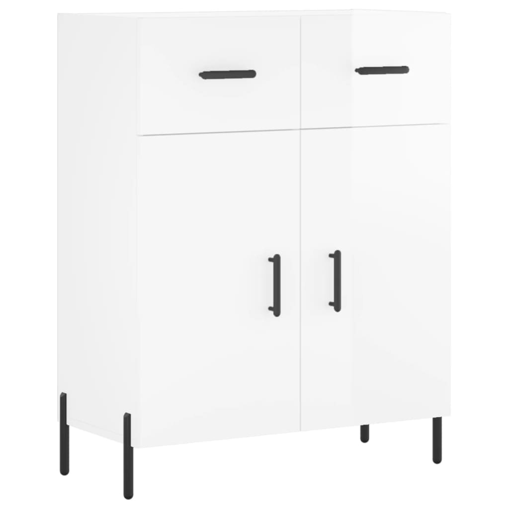 VidaXL Dressoir 69,5x34x90 cm bewerkt hout hoogglans wit