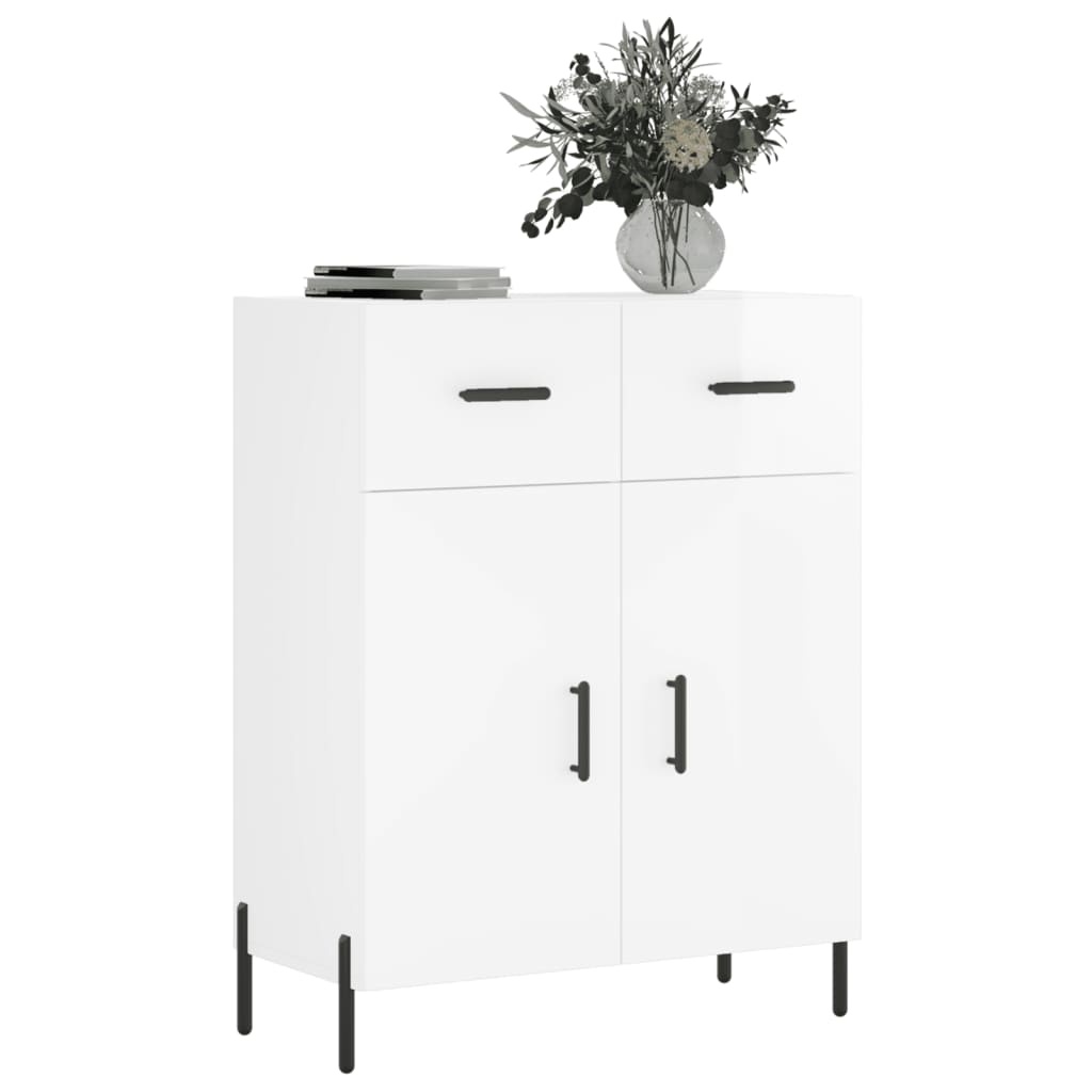 VidaXL Dressoir 69,5x34x90 cm bewerkt hout hoogglans wit