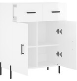 VidaXL Dressoir 69,5x34x90 cm bewerkt hout hoogglans wit