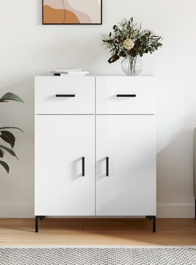 VidaXL Dressoir 69,5x34x90 cm bewerkt hout hoogglans wit