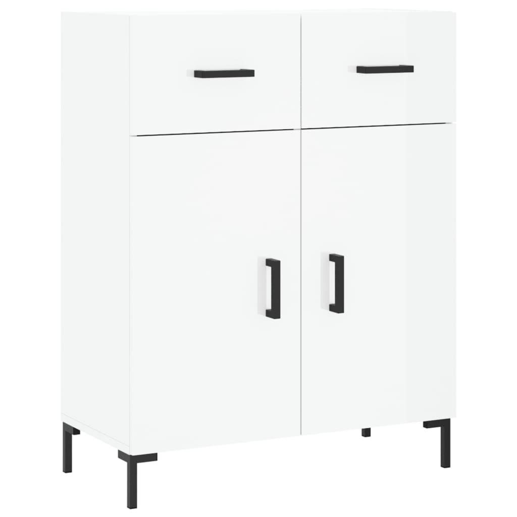 VidaXL Dressoir 69,5x34x90 cm bewerkt hout hoogglans wit