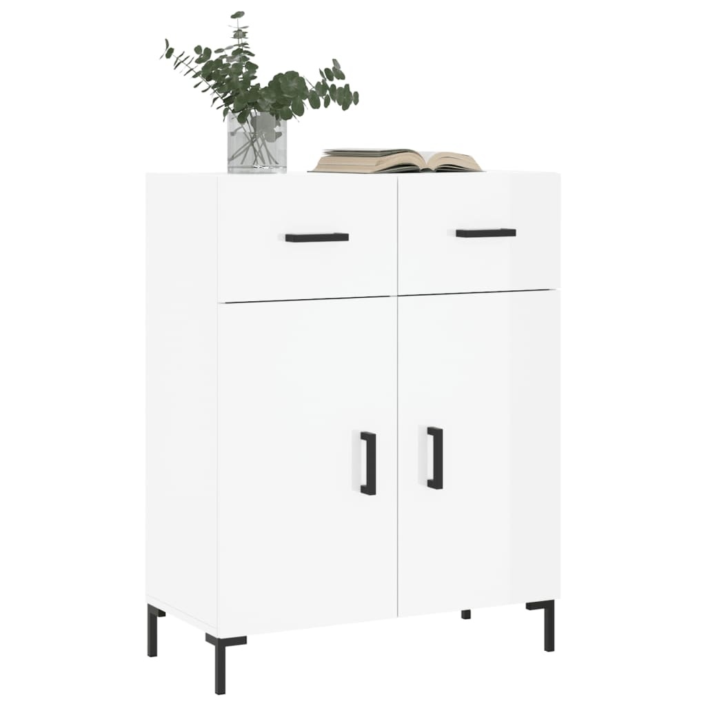 VidaXL Dressoir 69,5x34x90 cm bewerkt hout hoogglans wit