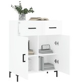 VidaXL Dressoir 69,5x34x90 cm bewerkt hout hoogglans wit