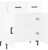 VidaXL Dressoir 69,5x34x90 cm bewerkt hout hoogglans wit