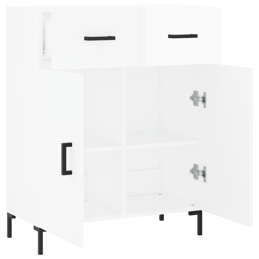 VidaXL Dressoir 69,5x34x90 cm bewerkt hout hoogglans wit