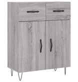 VidaXL Dressoir 69,5x34x90 cm bewerkt hout grijs sonoma eikenkleurig