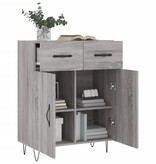 VidaXL Dressoir 69,5x34x90 cm bewerkt hout grijs sonoma eikenkleurig