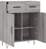 VidaXL Dressoir 69,5x34x90 cm bewerkt hout grijs sonoma eikenkleurig