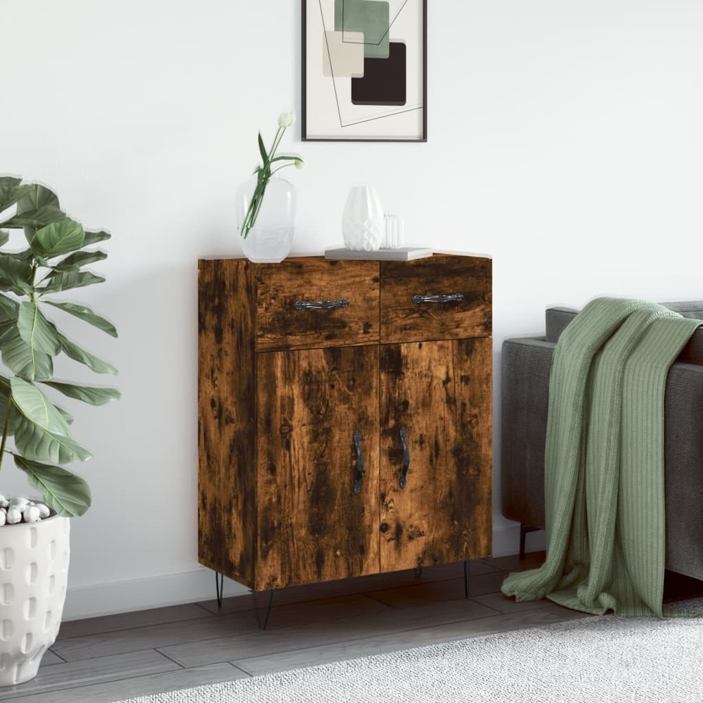 VidaXL Dressoir 69,5x34x90 cm bewerkt hout gerookt eikenkleurig