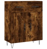 VidaXL Dressoir 69,5x34x90 cm bewerkt hout gerookt eikenkleurig