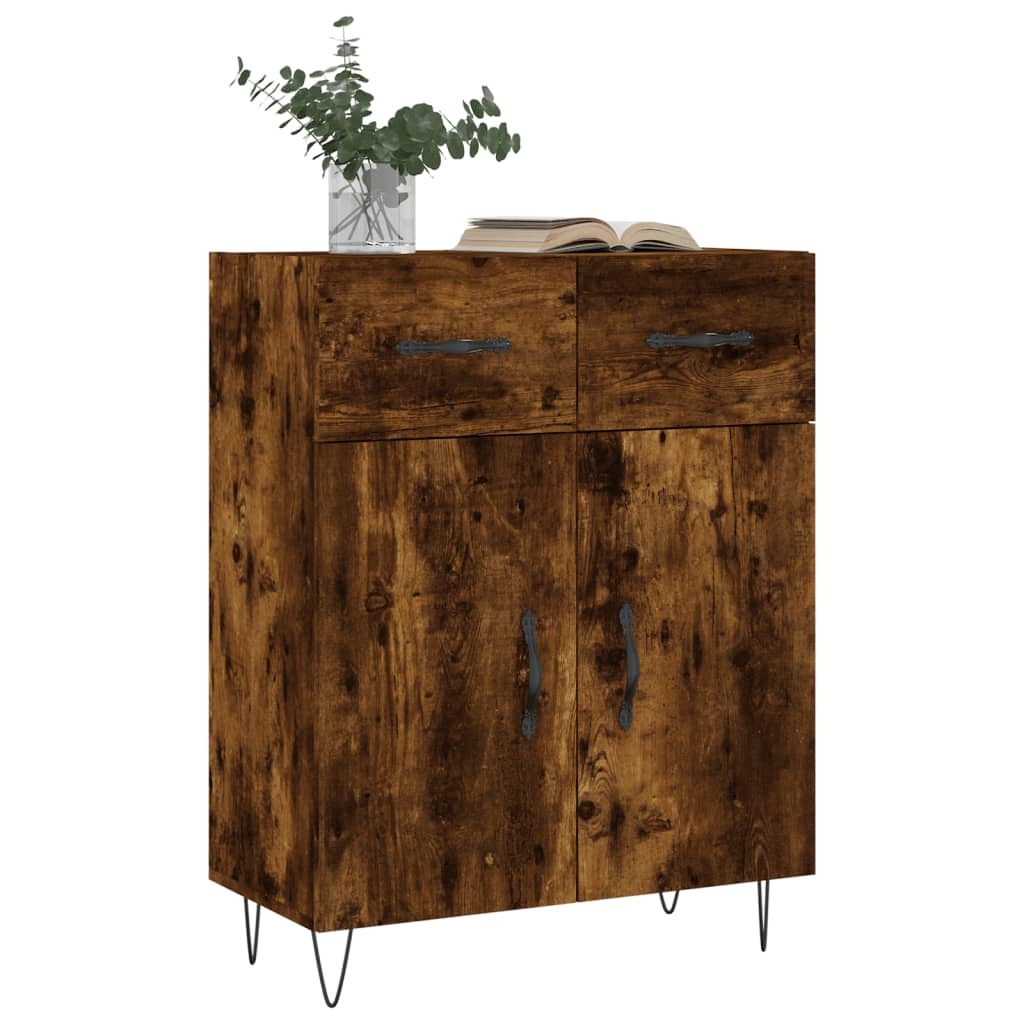 VidaXL Dressoir 69,5x34x90 cm bewerkt hout gerookt eikenkleurig