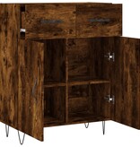 VidaXL Dressoir 69,5x34x90 cm bewerkt hout gerookt eikenkleurig