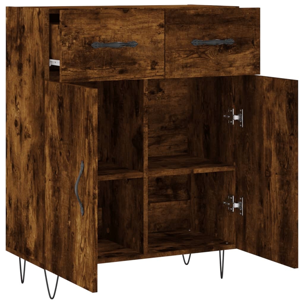 VidaXL Dressoir 69,5x34x90 cm bewerkt hout gerookt eikenkleurig
