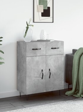 VidaXL Dressoir 69,5x34x90 cm bewerkt hout betongrijs